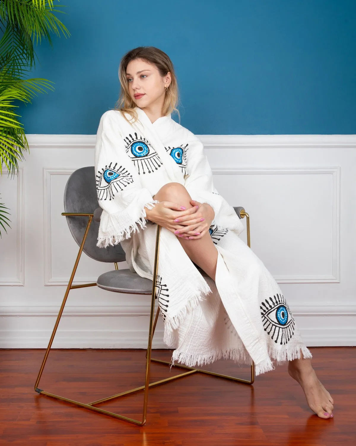 Turkish Evil Eye Kimono Robe