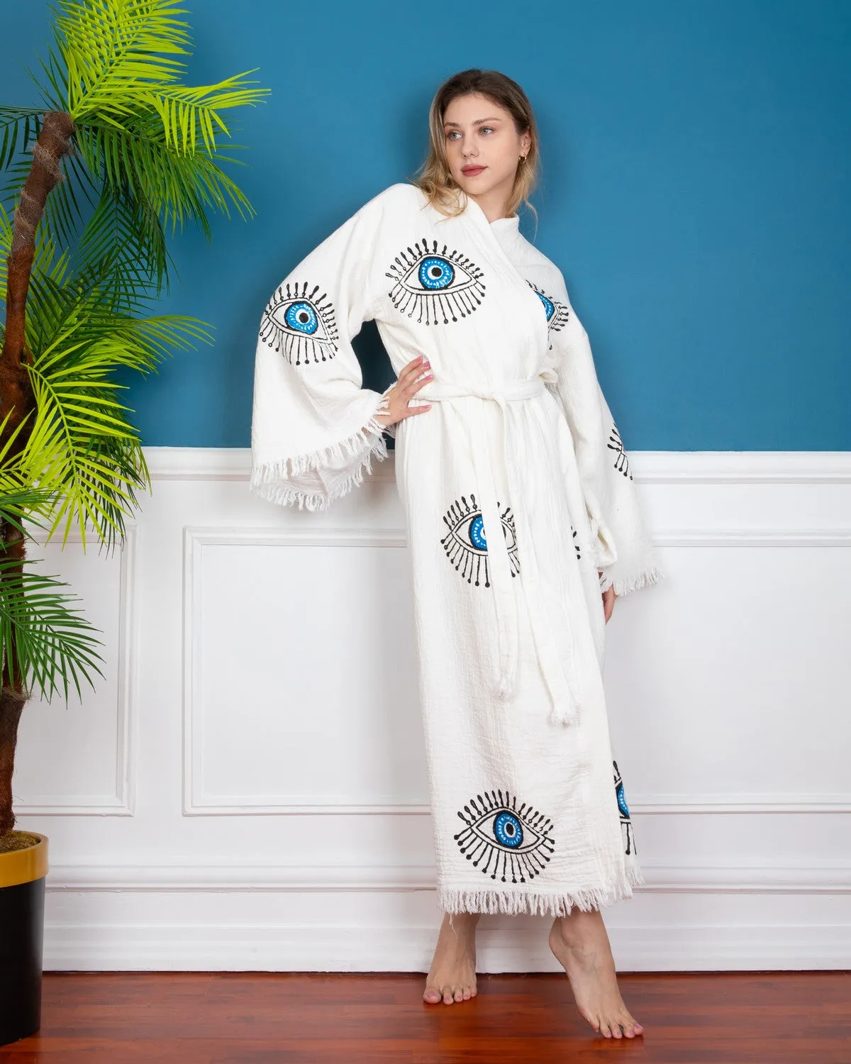 Turkish Evil Eye Kimono Robe