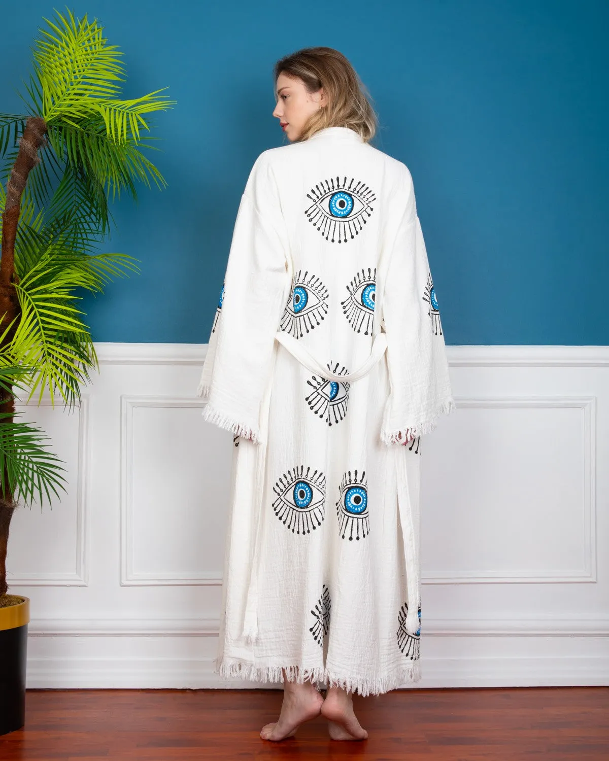 Turkish Evil Eye Kimono Robe