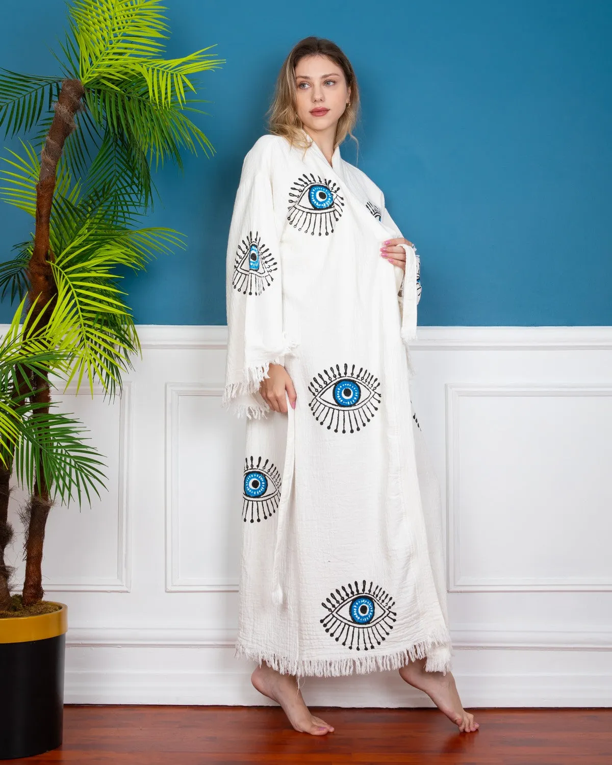 Turkish Evil Eye Kimono Robe