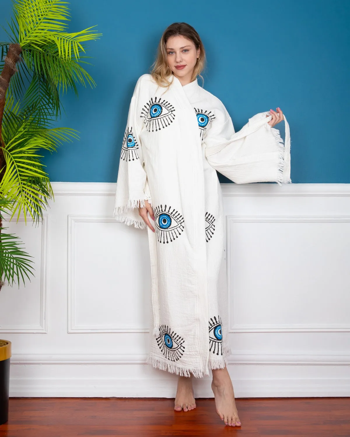 Turkish Evil Eye Kimono Robe