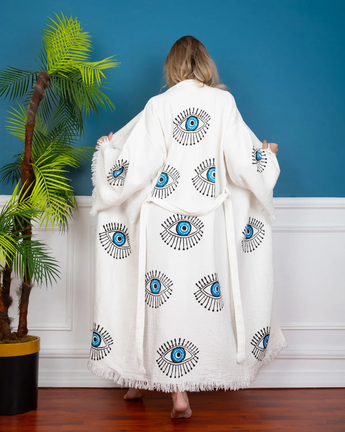 Turkish Evil Eye Kimono Robe