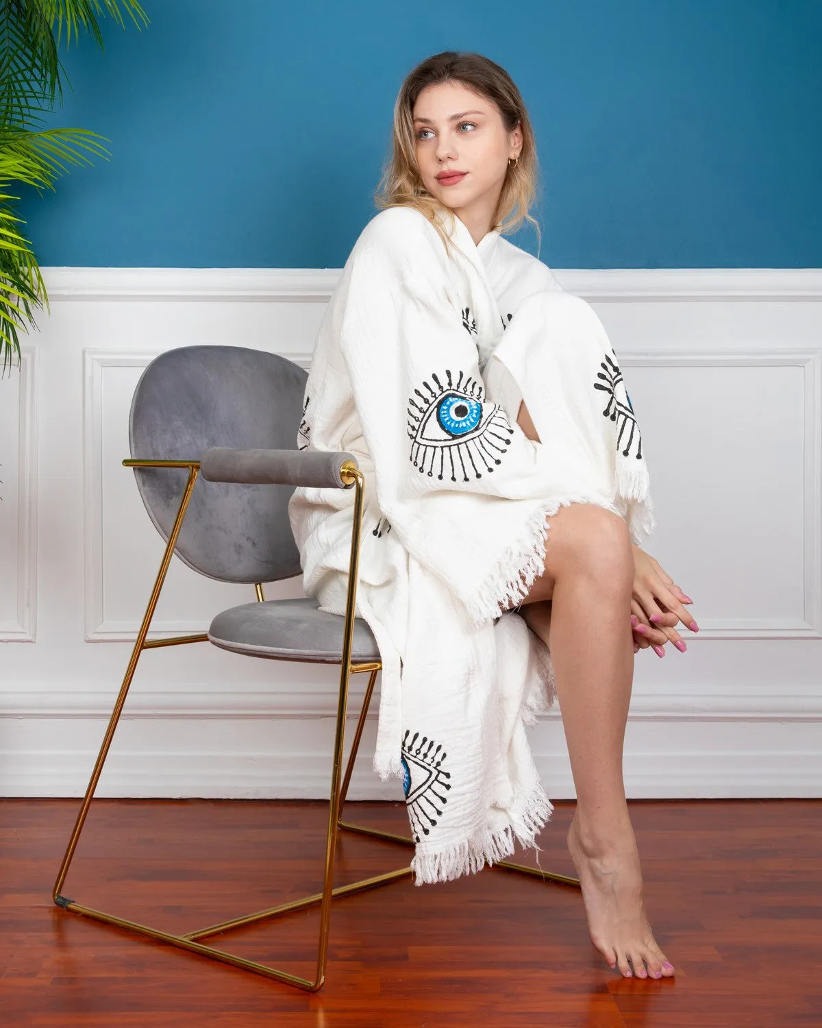 Turkish Evil Eye Kimono Robe