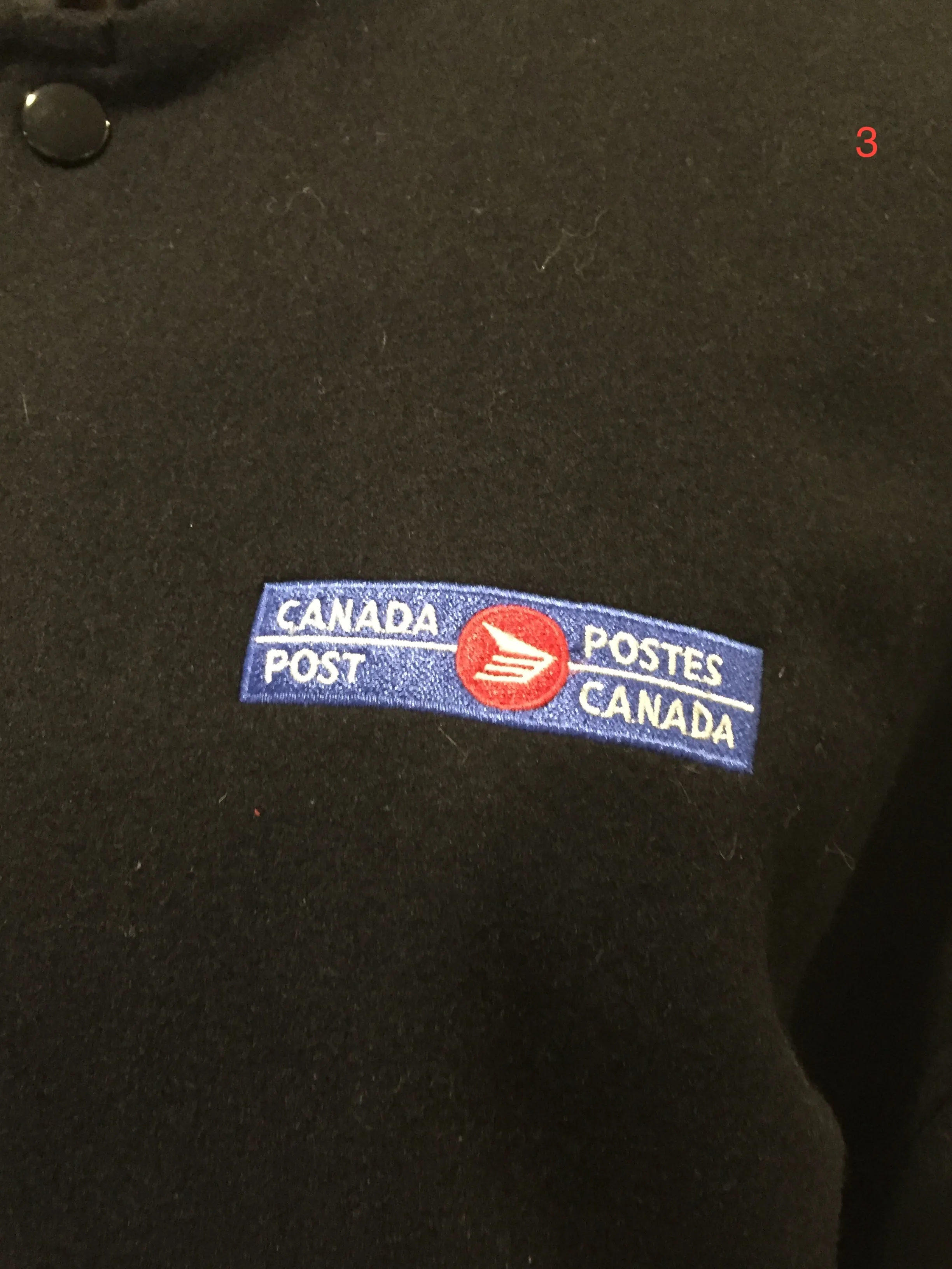 Vintage Canada Post Black Varsity Jacket