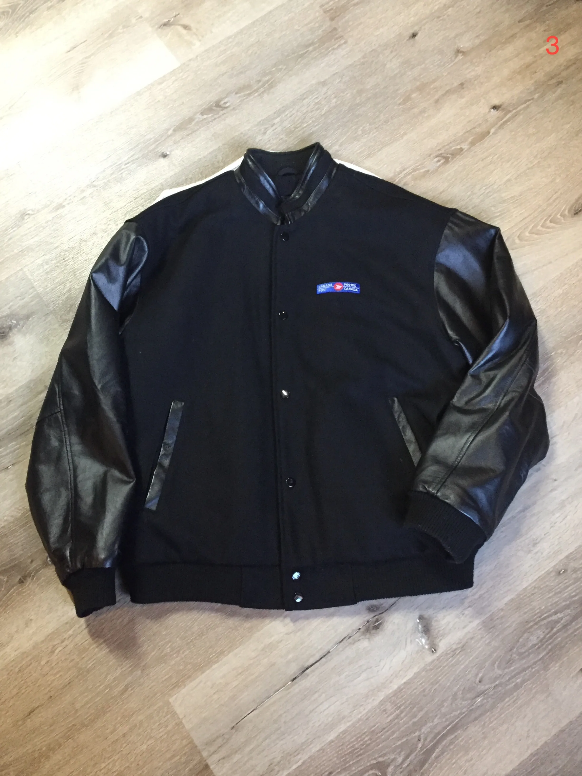 Vintage Canada Post Black Varsity Jacket