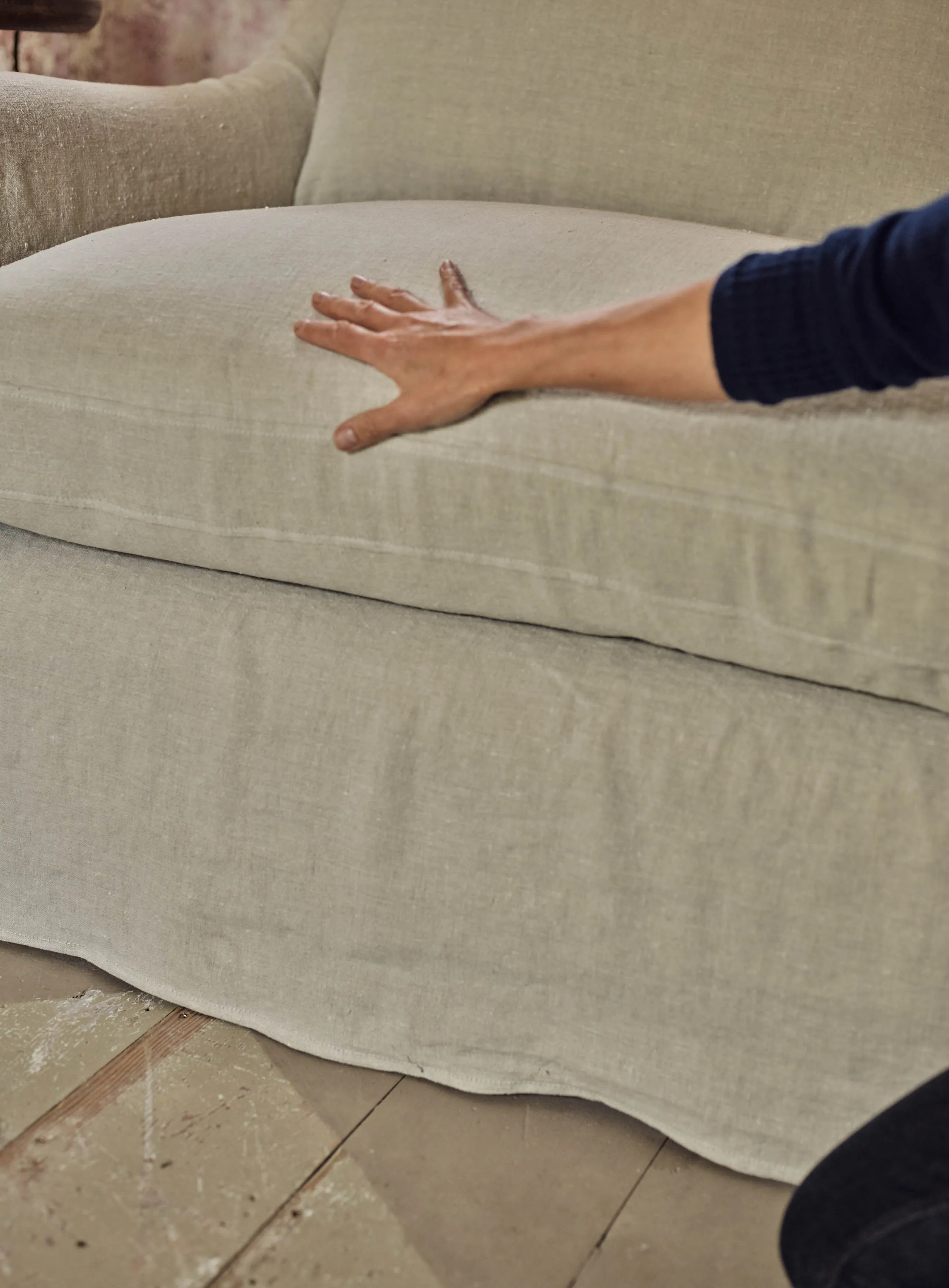 Warren Loose Cover Sofa, Natural Linen