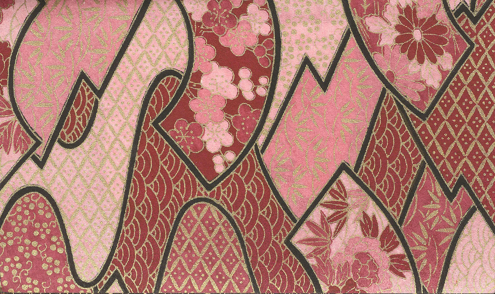 Yuzen Pink and Rose with Fans KA-2592